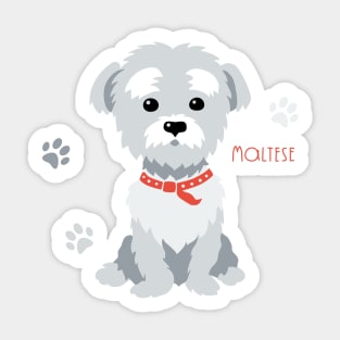 Funny maltese dog sitting Sticker